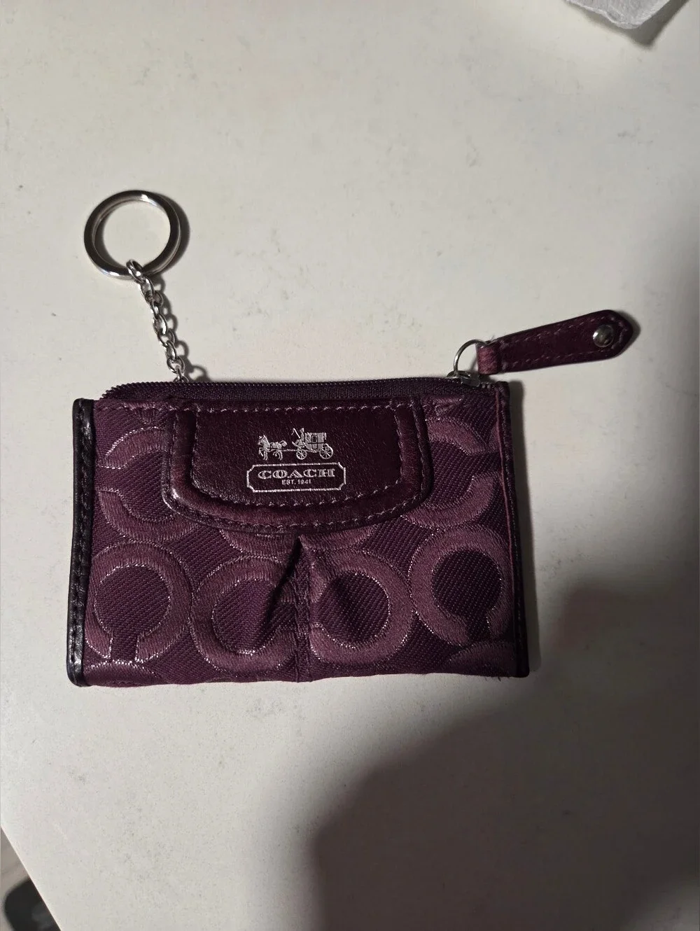 EUC Coach Credit Card Holder With Key Chain.
